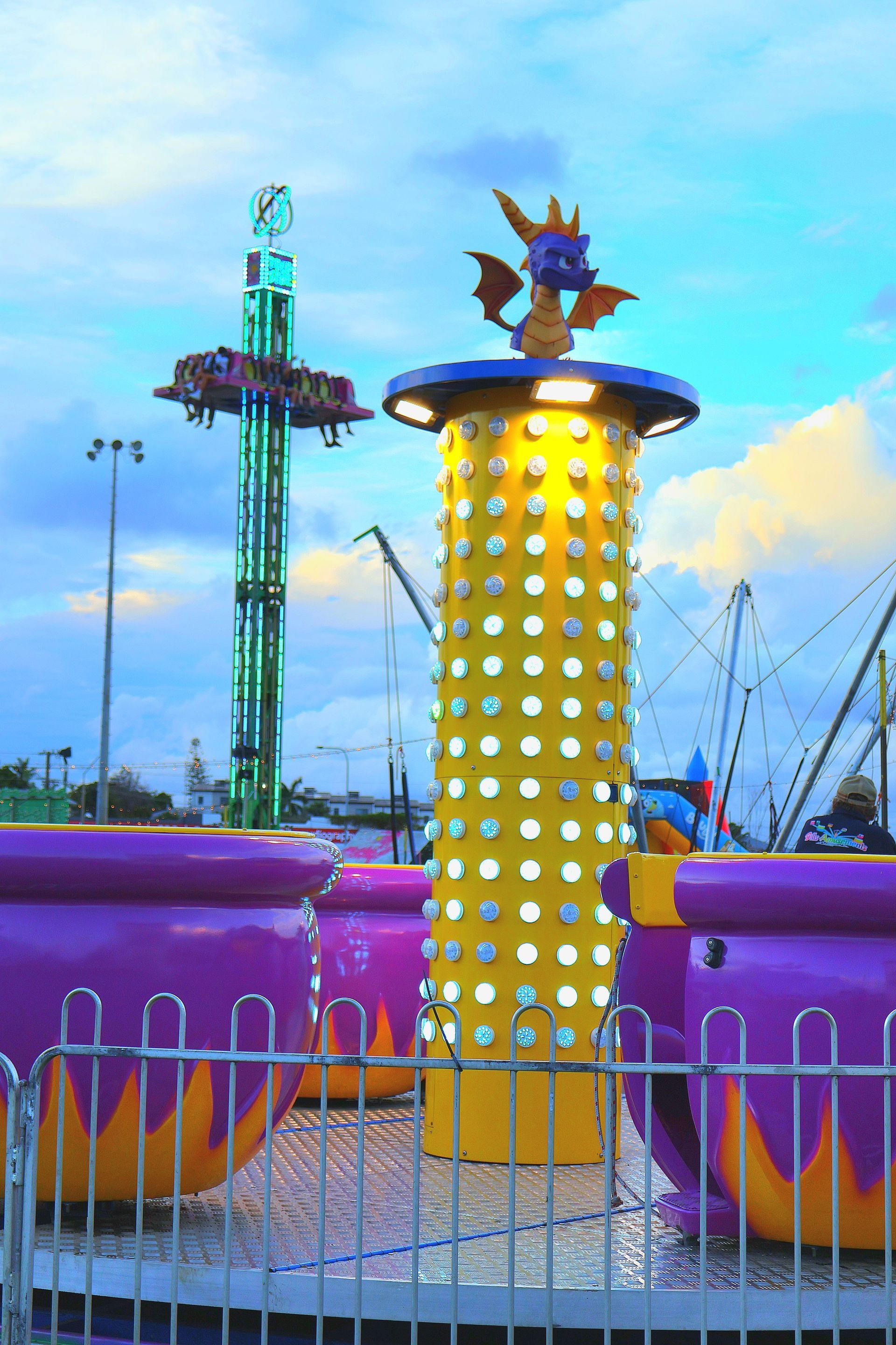 A Carnival Ride With A Dragon On Top Of It — Bills Amusements In Rockhampton, QLD