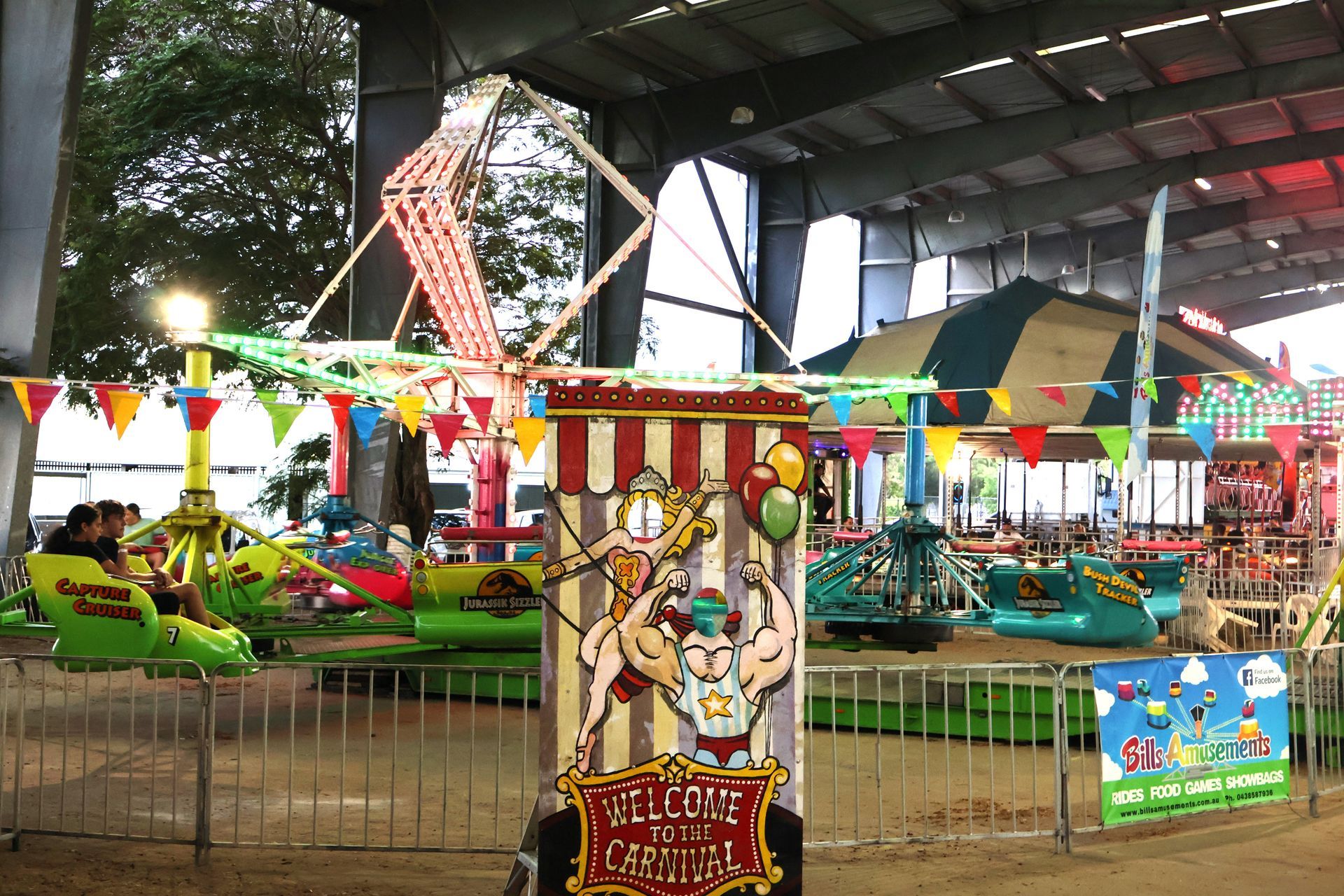 A Carnival With A Sign That Says Welcome To The Carnival — Bills Amusements In Rockhampton, QLD