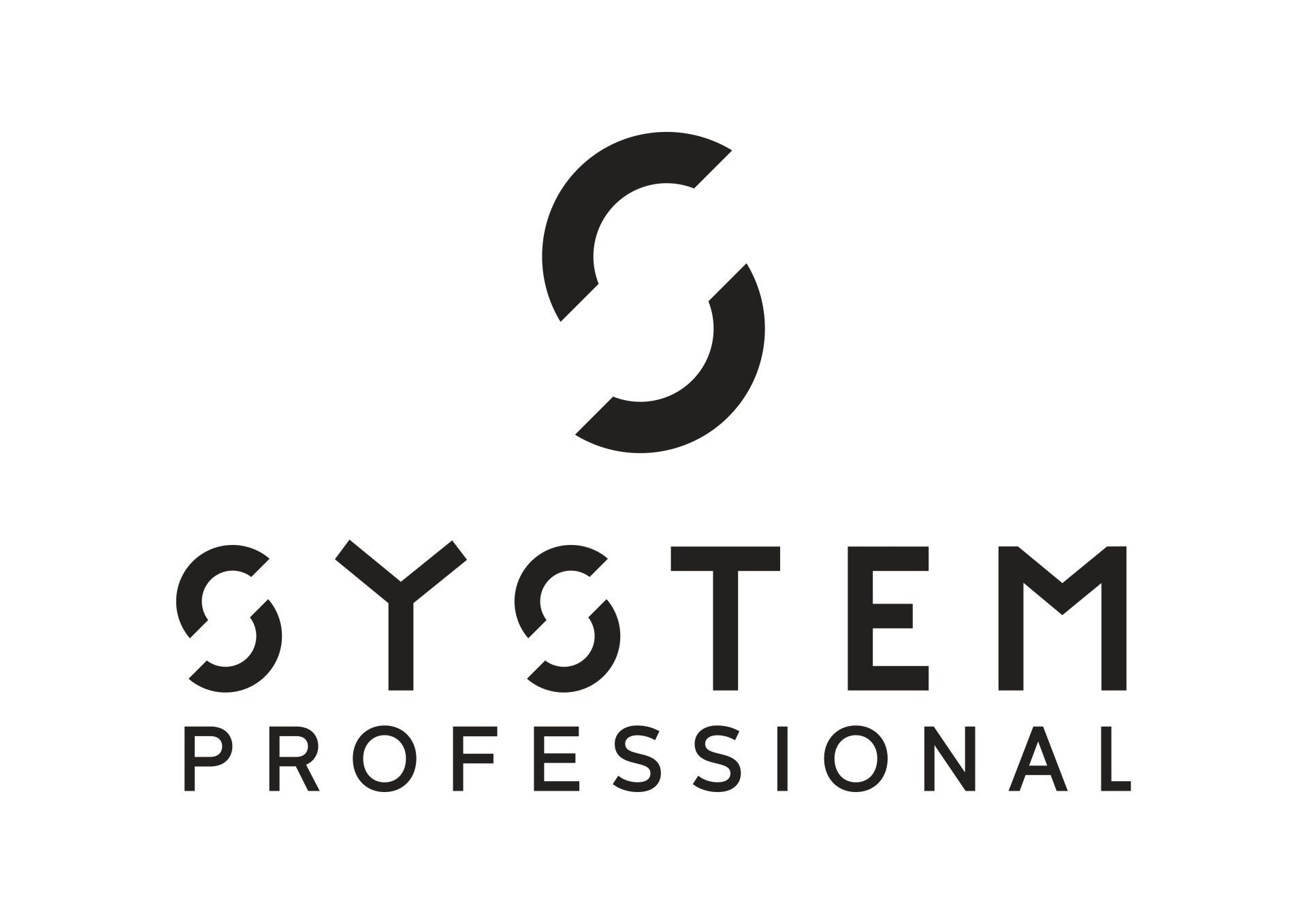 System Professional-Logo: schwarzes „S“ über dem Text „SYSTEM PROFESSIONAL“.