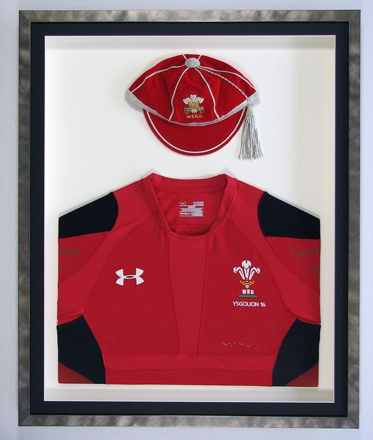 Shirt framed with cap