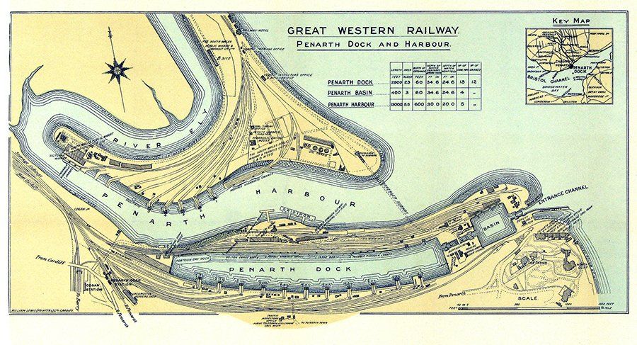 Penarth Dock Old Map print