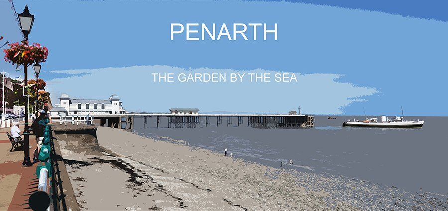 Penarth The Garden by the Sea print by Vilis Kuksa