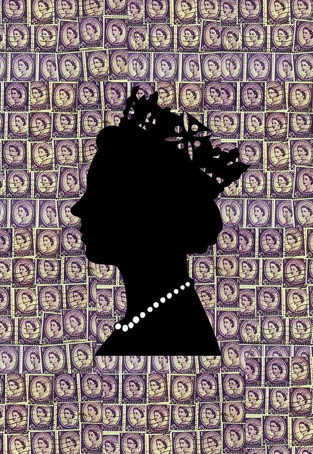 Queen Elizabeth 2 Stamps Silhouette