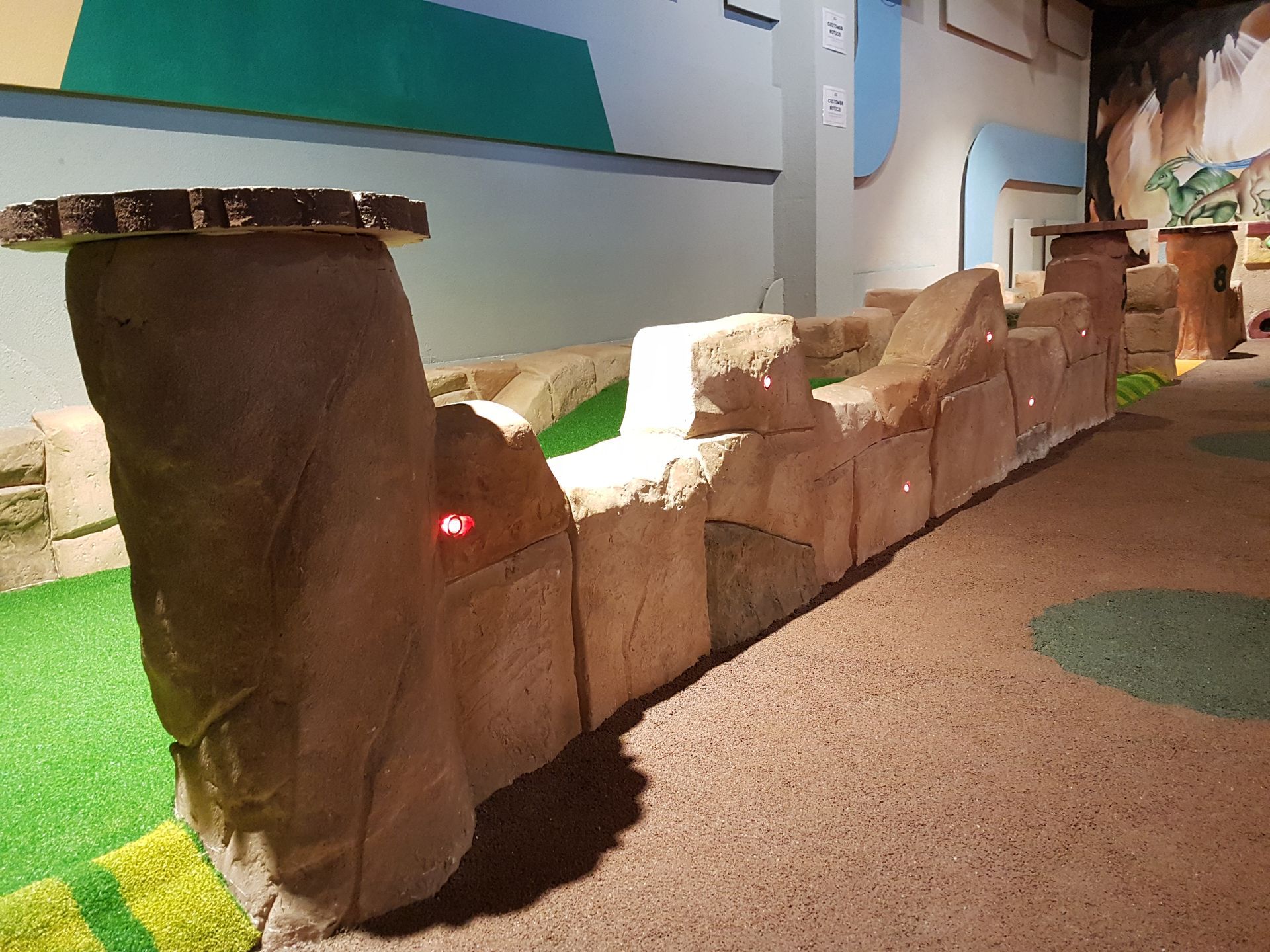 A row of rocks sitting next to each other in a room.