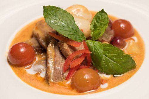 View of a dish from Thai cuisine menu