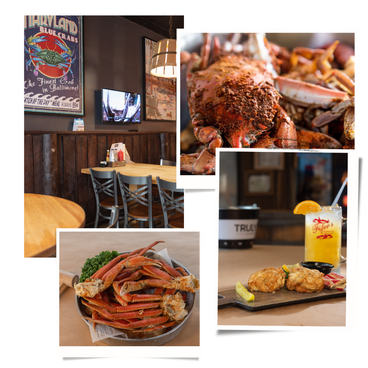 Fifer's Seafood Collage of Crabs, Mimosa's and Snow Crab Legs