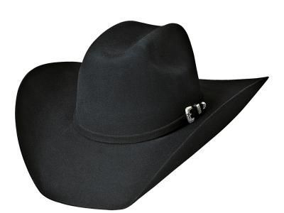 Cowboy hat with a brown star and band.