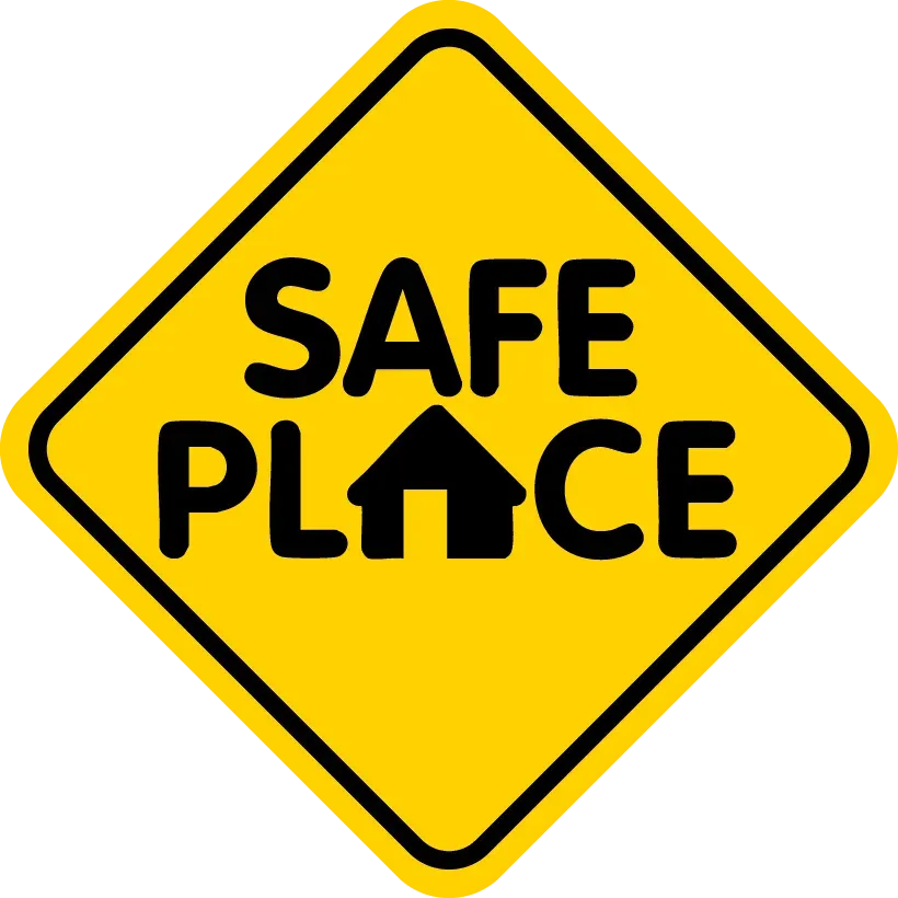 Yellow diamond sign with the words 