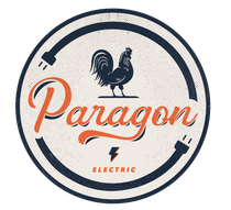 A Paragon Electric logo with a rooster on top