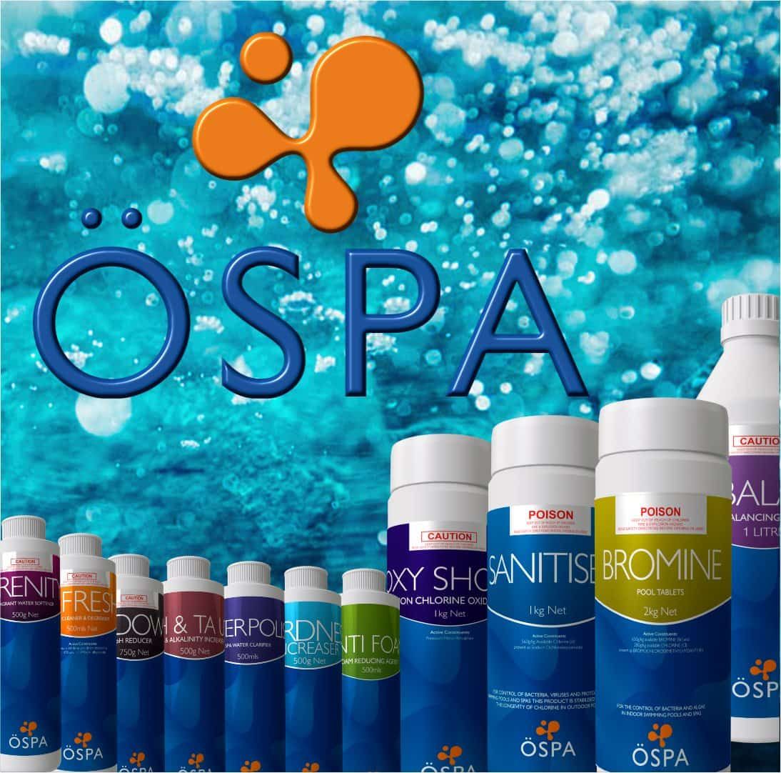 ÖSPA Brand Pool Chemicals With Logo — Creative Pools and Spas in Mornington, VIC