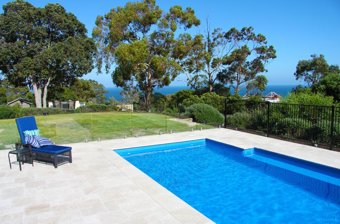 A Large Pool in a Backyard overlooking an Ocean View — Creative Pools and Spas in Mornington, VIC