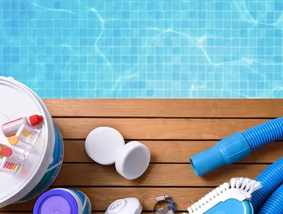 Pool Servicing Equipment on the side of a Pool — Creative Pools and Spas in Mount Martha, VIC