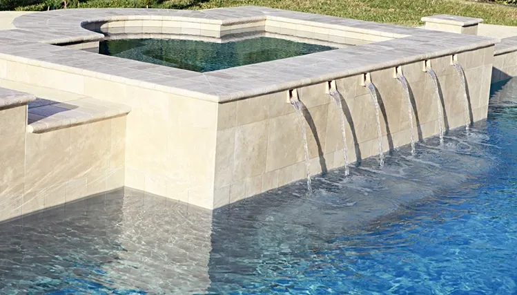Modern Design Pool with Spa and Fountains — Creative Pools and Spas in Mornington, VIC