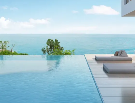 Modern Pool with Infinity Edge Overlooking the Ocean — Creative Pools and Spas in Sorrento, VIC