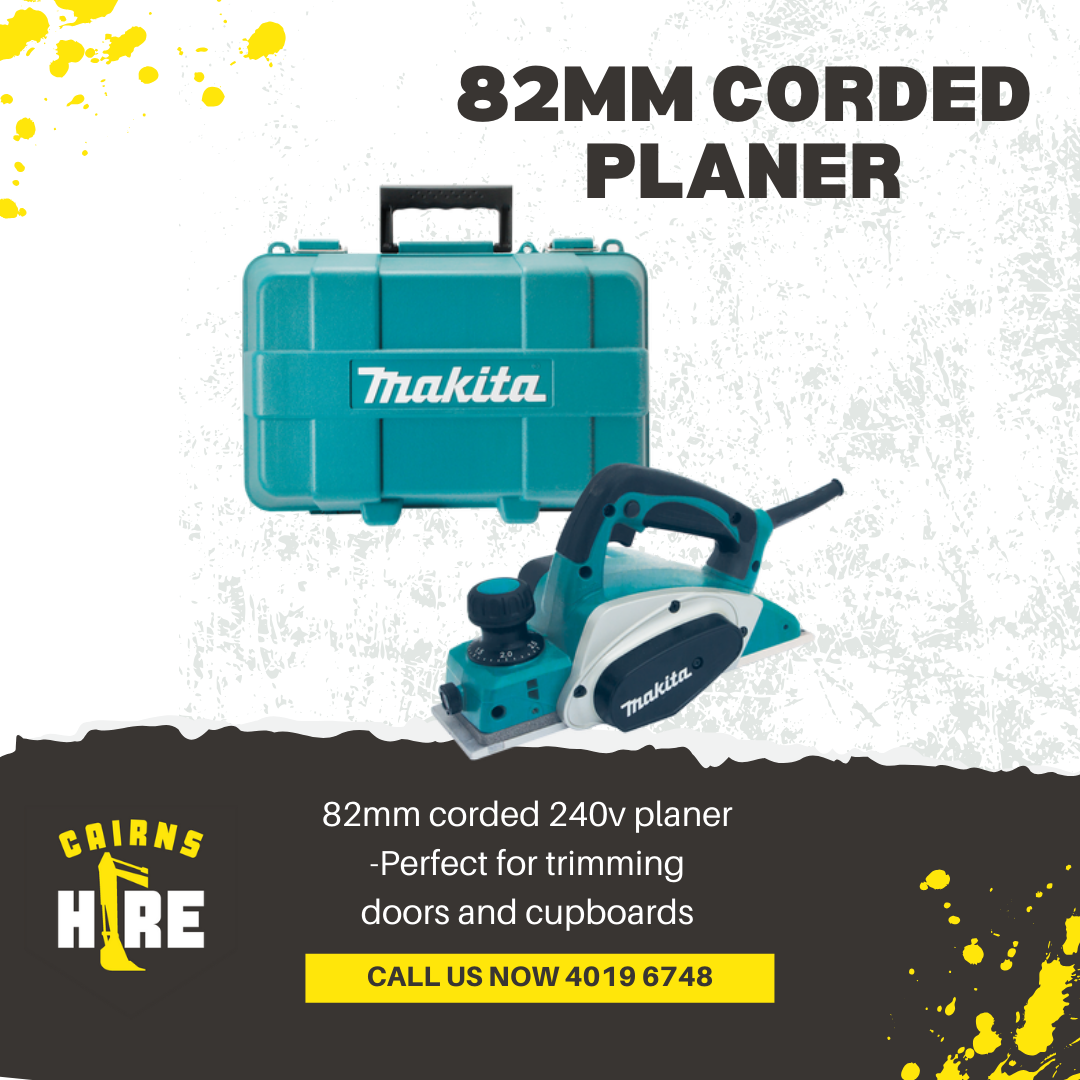 A makita 82mm corded planer with a case
