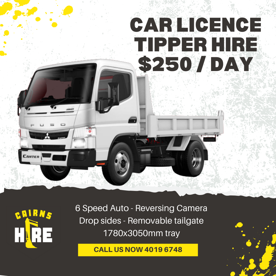 A car licence tipper hire is $ 250 / day.