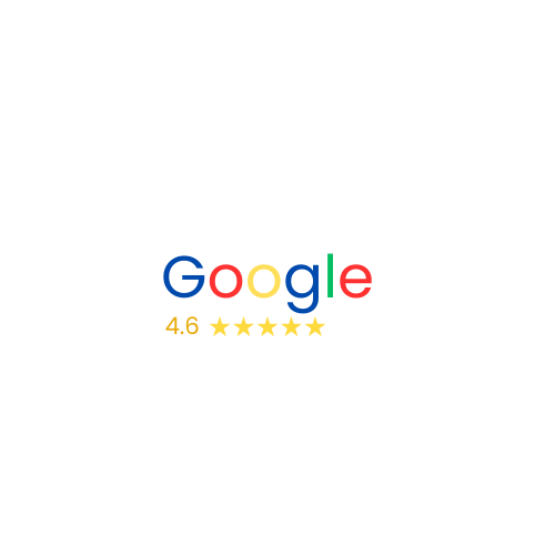 A google logo with 4.6 stars on a white background.