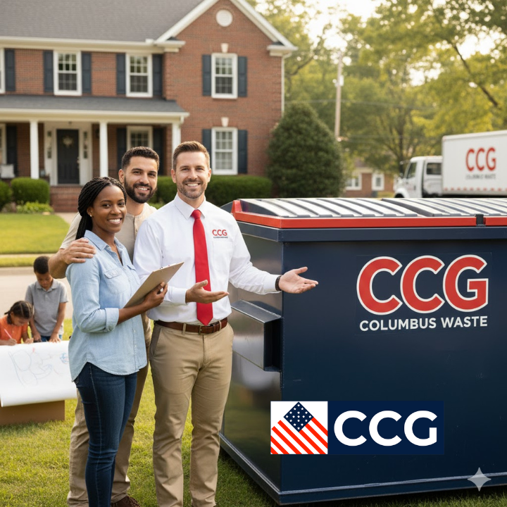 CCG Waste providing customer satisfaction to happy Columbus Customer