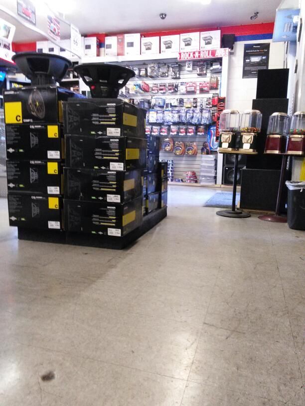 a store with a lot of boxes on the floor