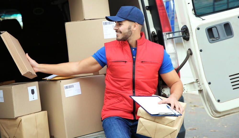 Courier Delivery Driver Delivering small and medium packages