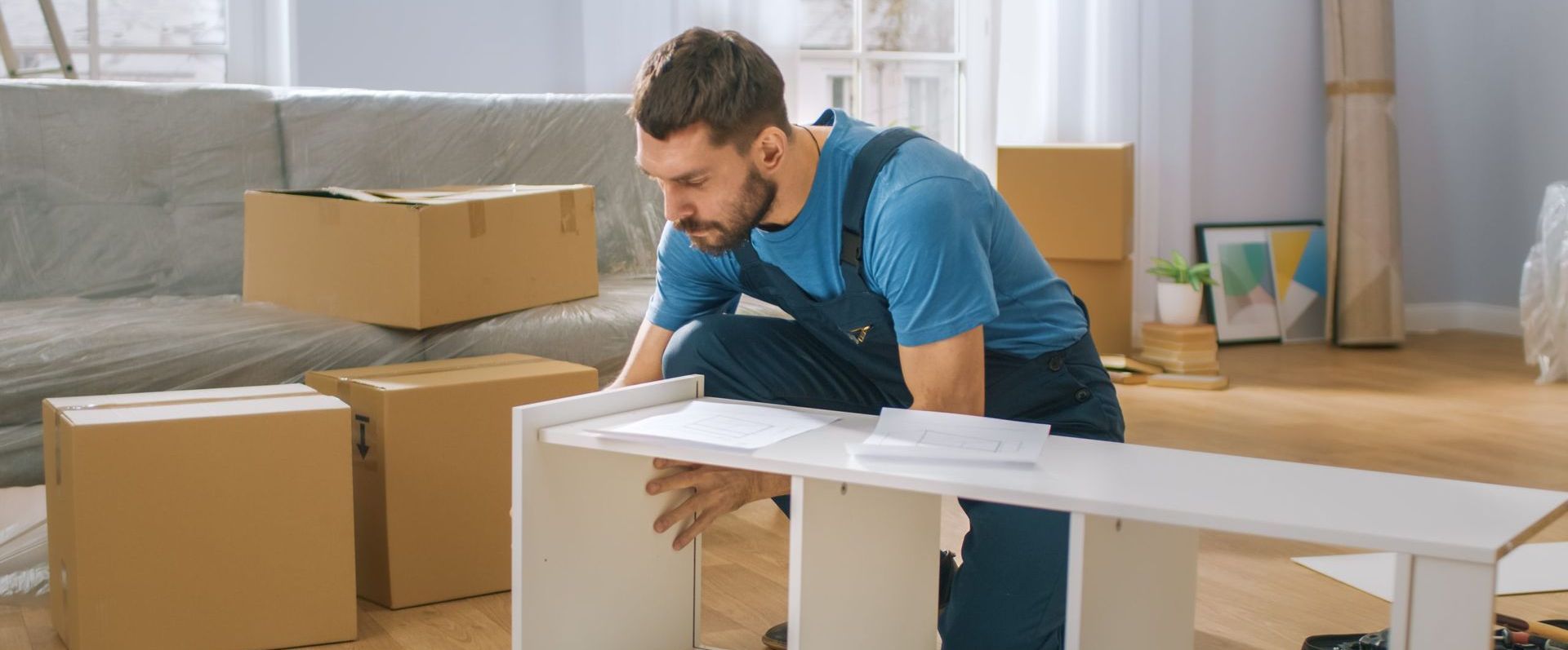 Furniture Assembly professional guy building IKEA and Structube book case