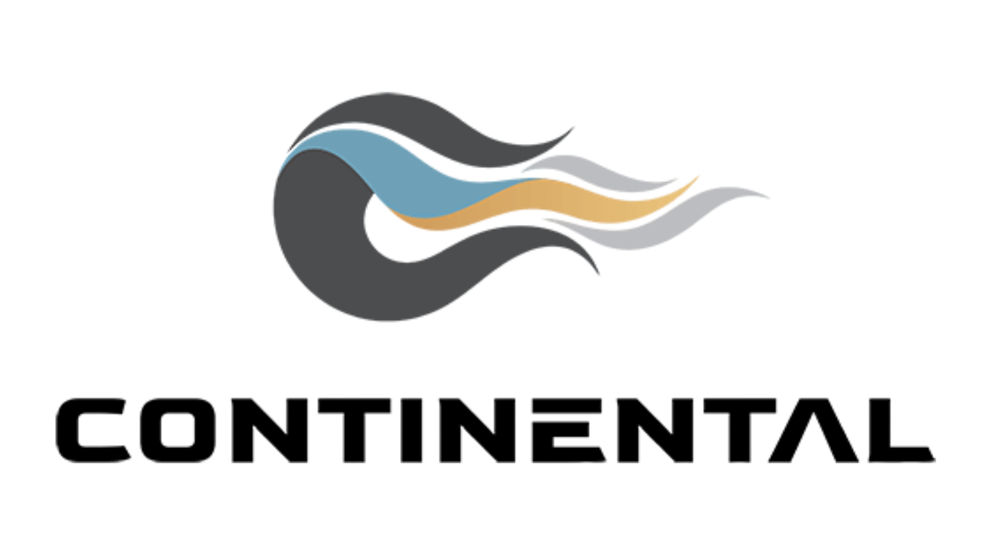 A logo for continental with a flame and the word continental on a white background.