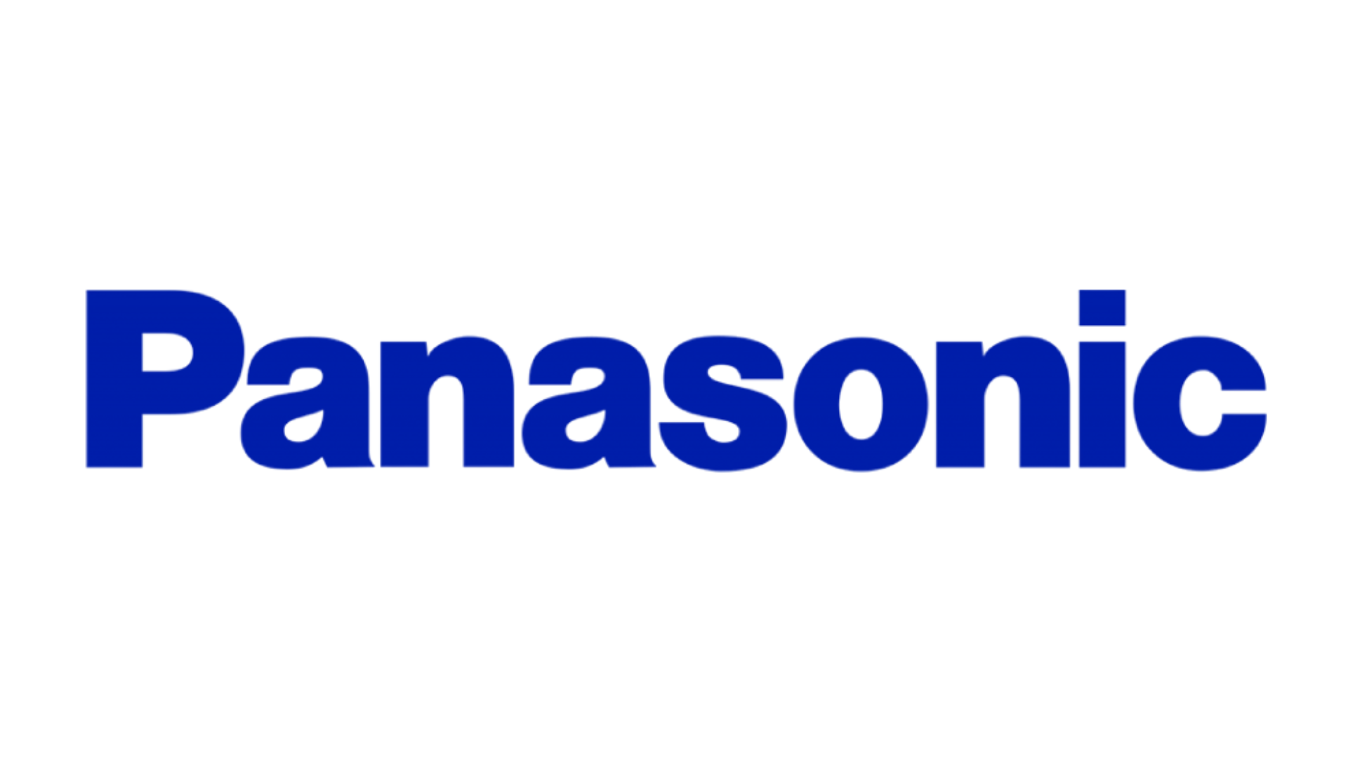 The panasonic logo is blue and white on a white background.