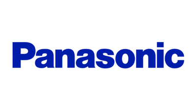 The panasonic logo is blue and white on a white background.