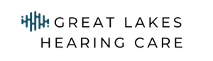 Logo for Great Lakes Hearing Care with a teal soundwave graphic.