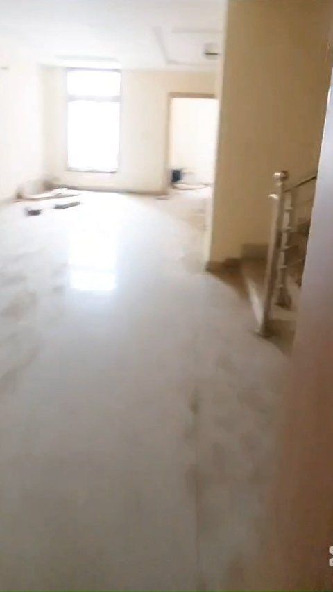 There is a staircase in the middle of the room.