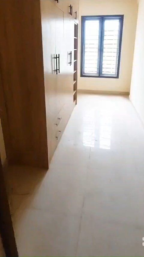 There is a large window in the middle of the room.