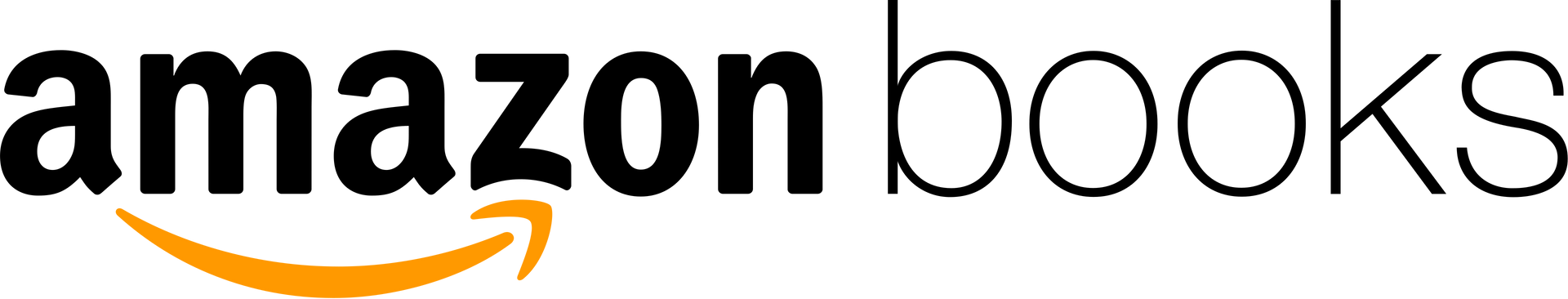 Amazon Books logo with the Amazon smile in orange. 