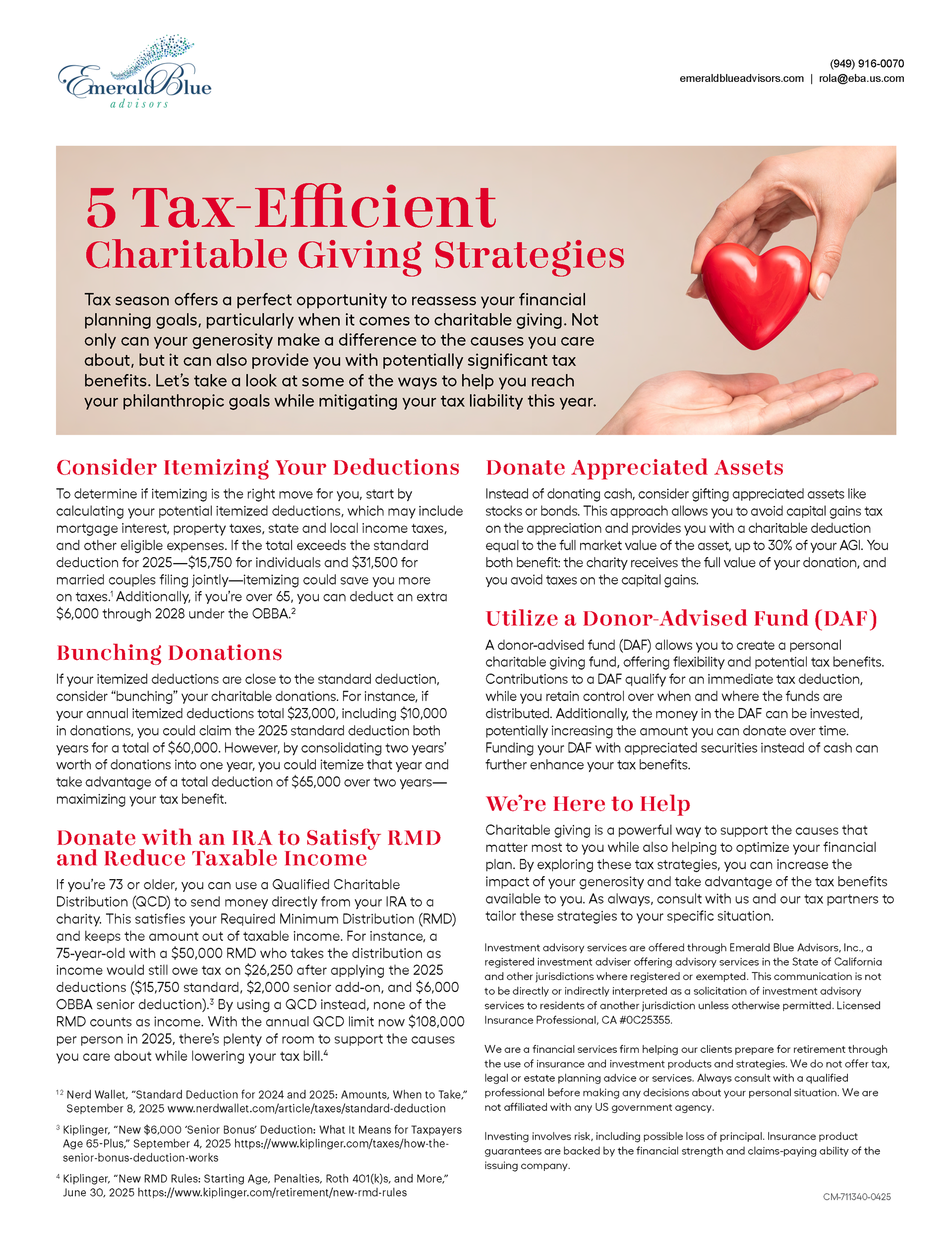 5 Tax-Efficient Charitable Giving Strategies