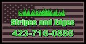 stripes and edges lawn care logo