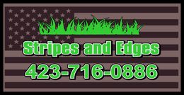 stripes and edges lawn care logo