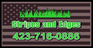 stripes and edges lawn care logo