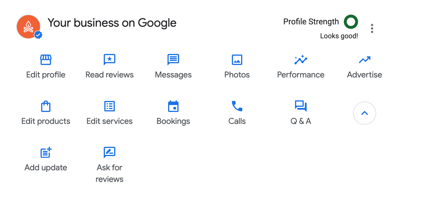 screenshow of the Google dashboard for your business