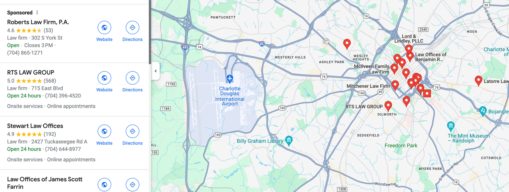 Google Maps examples of what business profiles look like