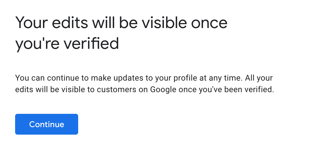 Alert: your edits will be visible once you're verified