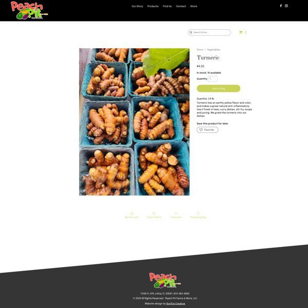 Duda e-commerce website screenshot (product details page)