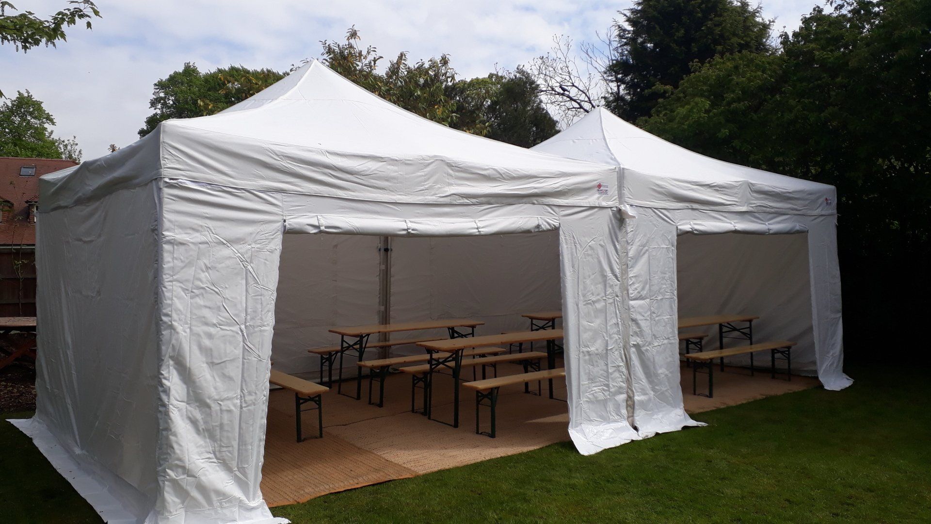 4x8m marquee with table and bench sets