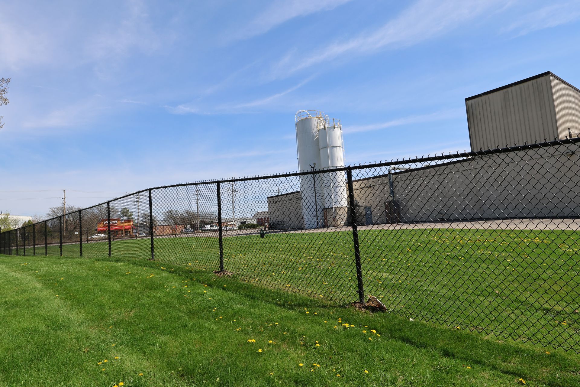 Commercial Black Chain Link Fence Installation Illinois