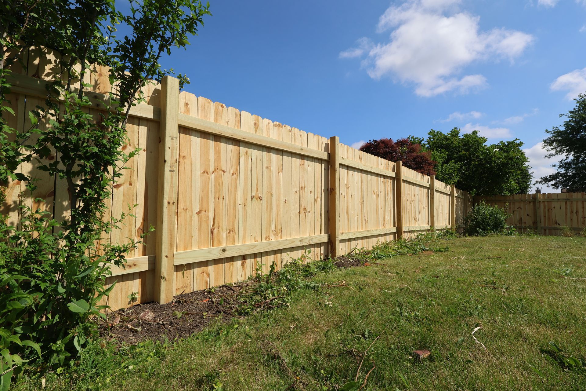 wood fence installation Illinois pressure treated pine shadowbox fencing