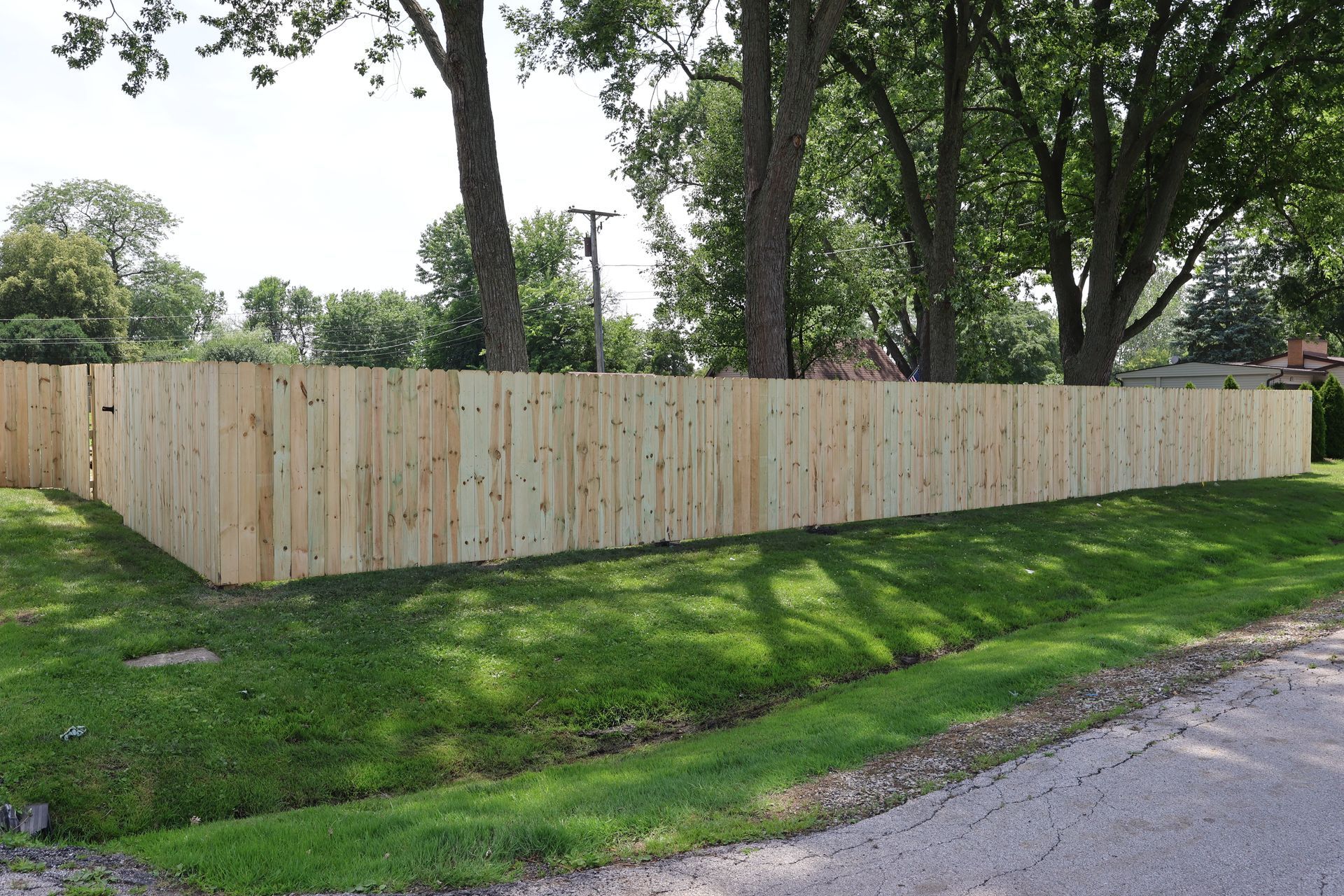 wood fence installation Illinois pressure treated pine privacy fencing