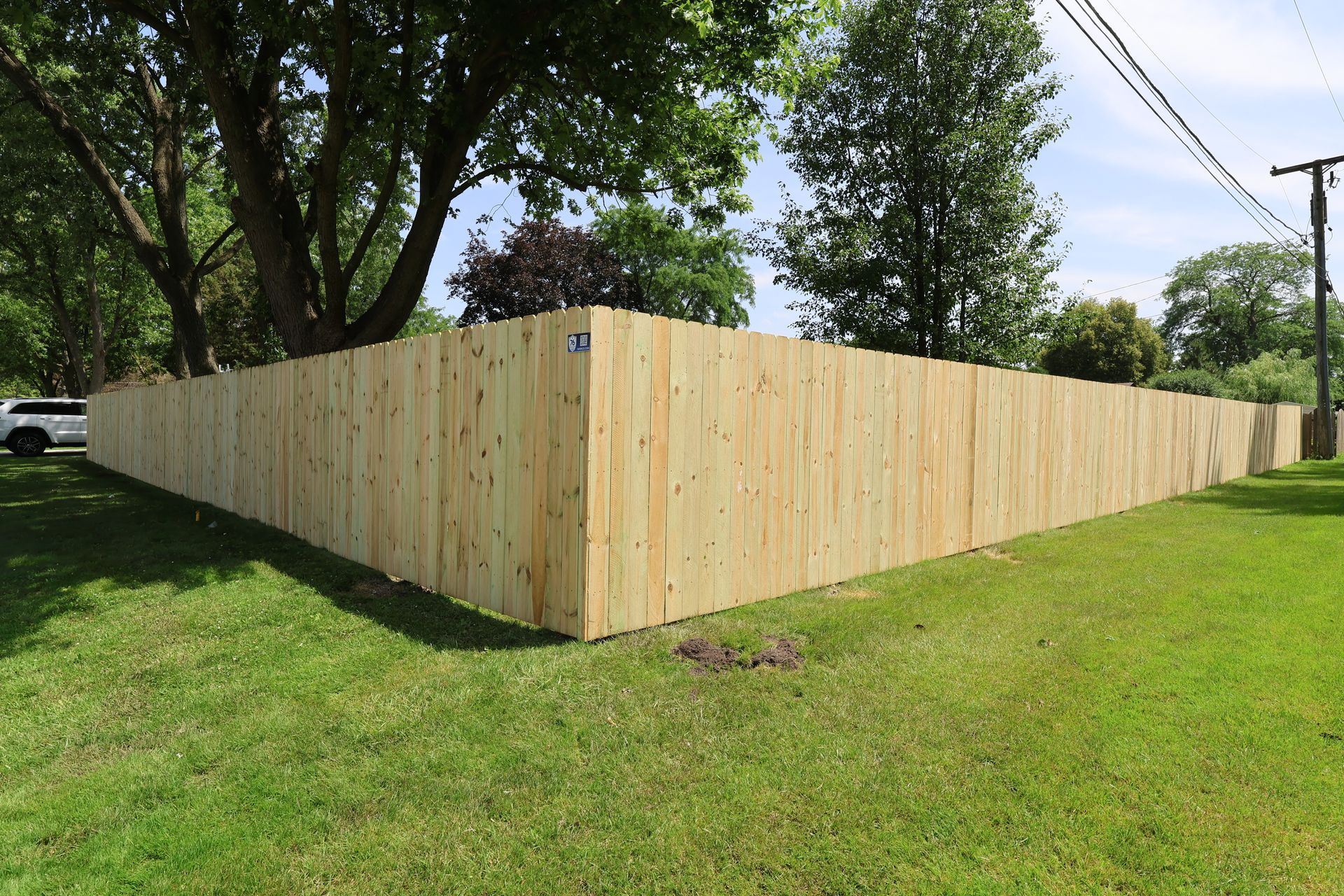 wood fence installation Illinois pressure treated pine privacy fencing