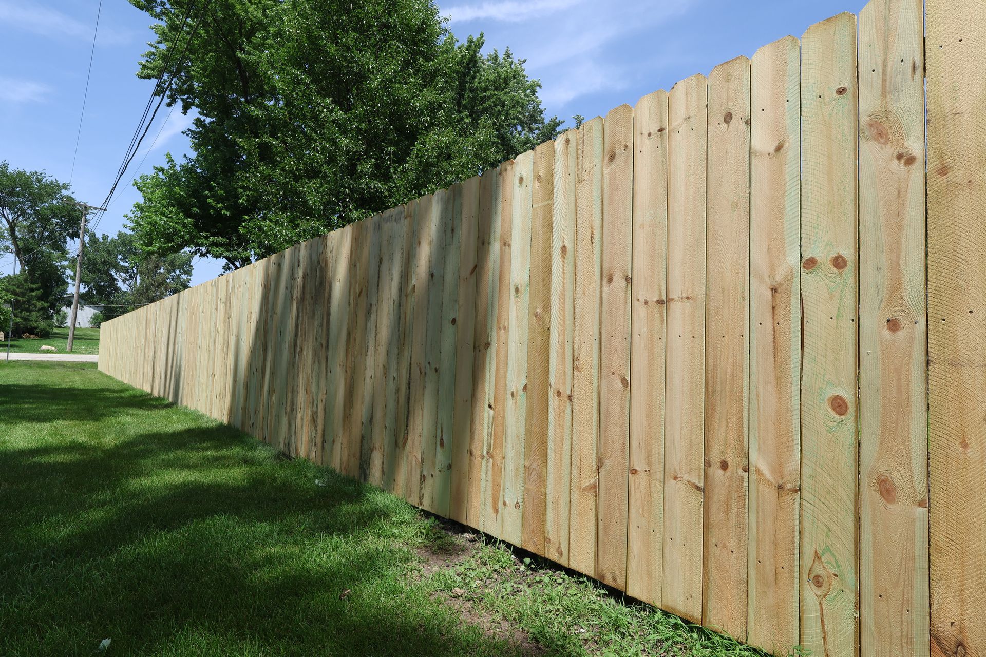 wood fence installation Illinois pressure treated pine privacy fencing