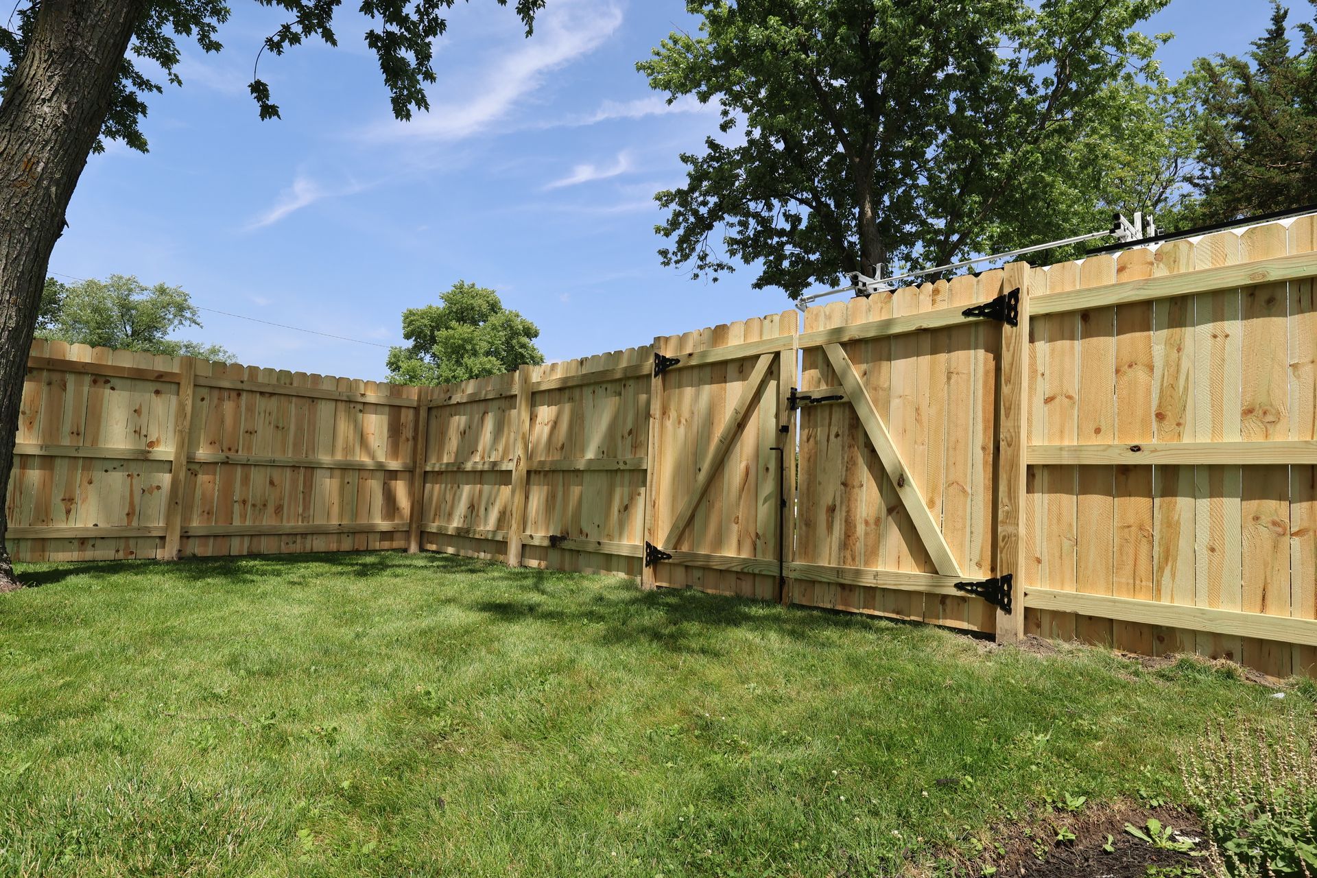 wood fence installation Illinois pressure treated pine privacy fencing