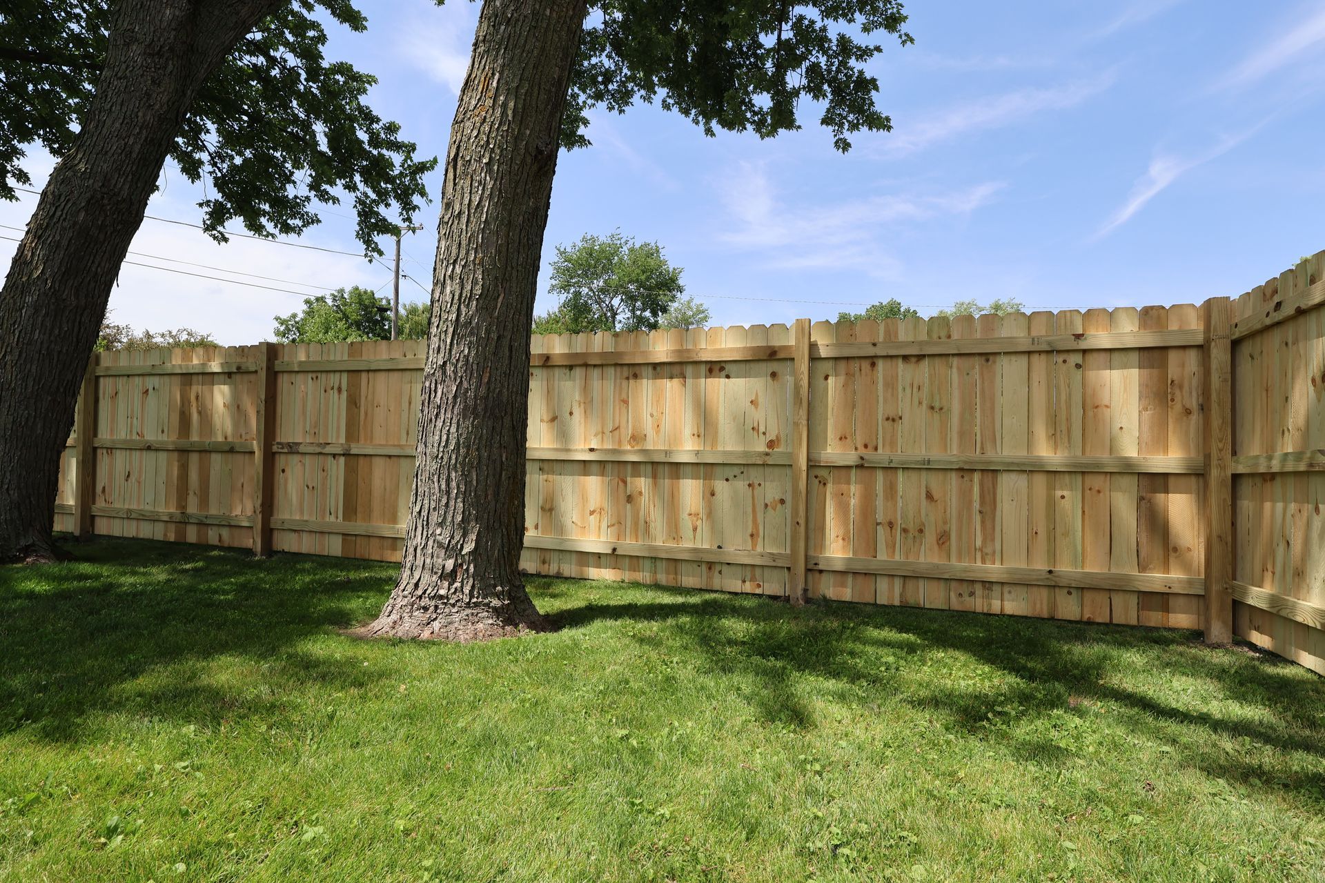 wood fence installation Illinois pressure treated pine privacy fencing
