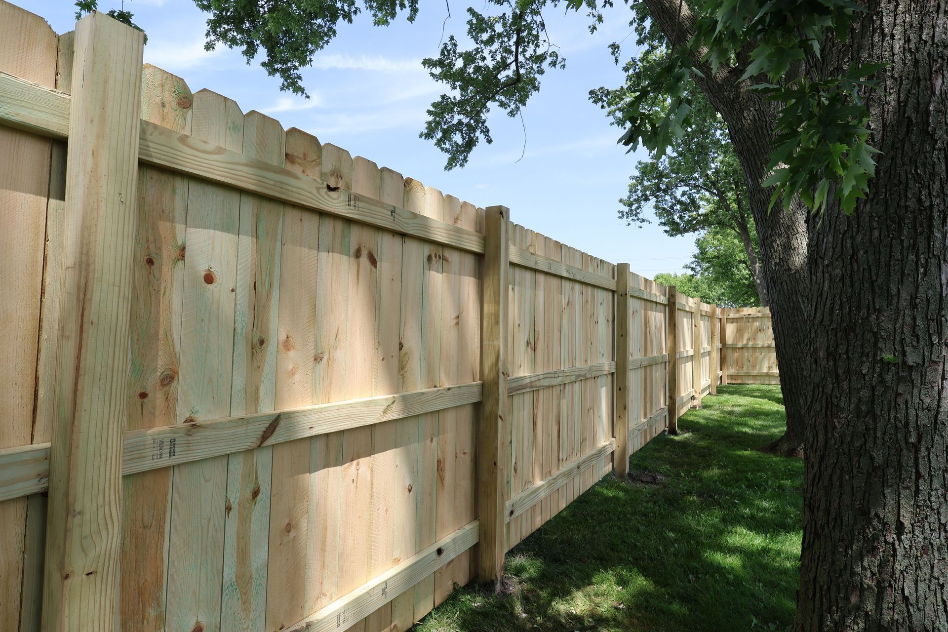 wood fence installation Illinois pressure treated pine privacy fencing