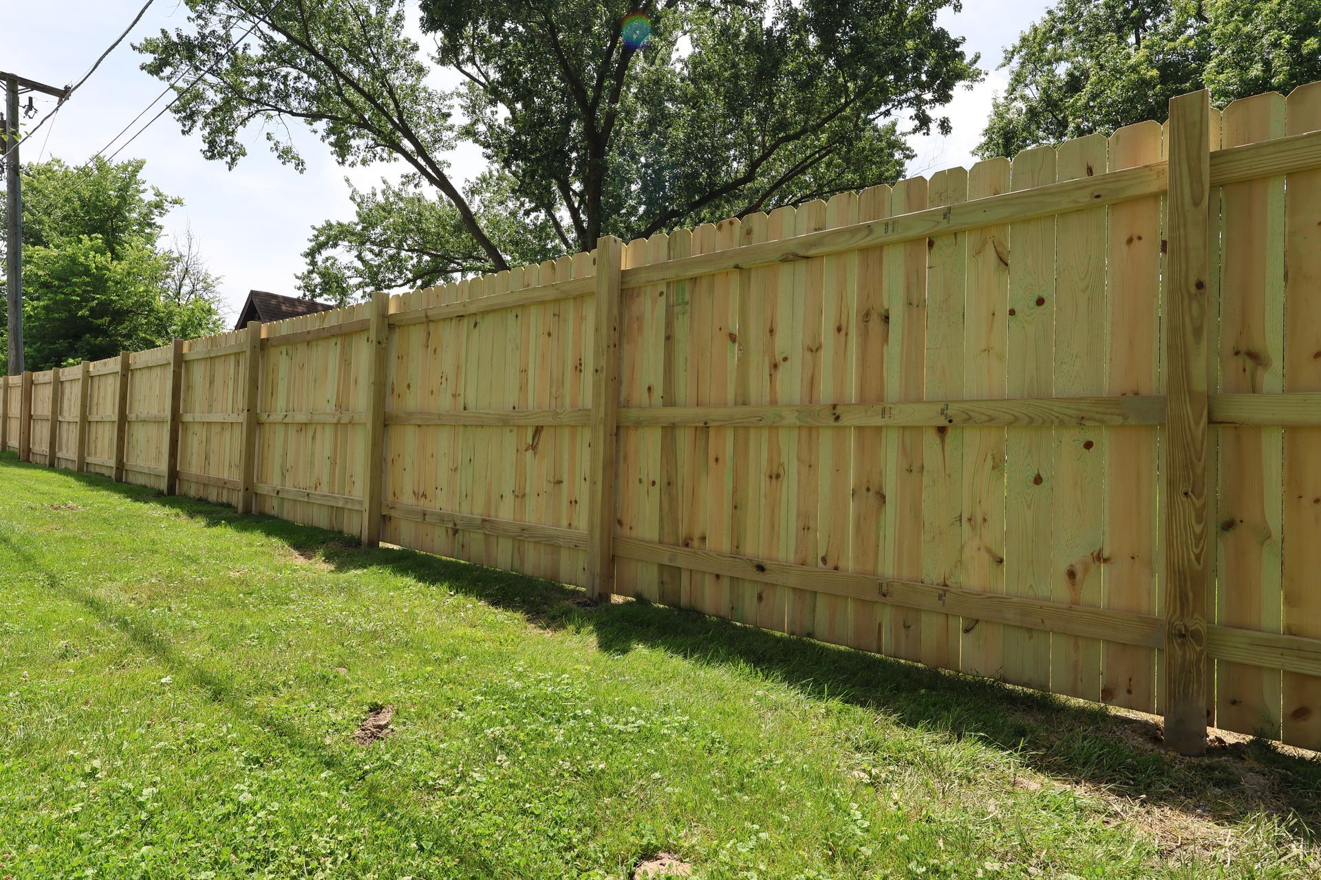 wood fence installation Illinois pressure treated pine privacy fencing